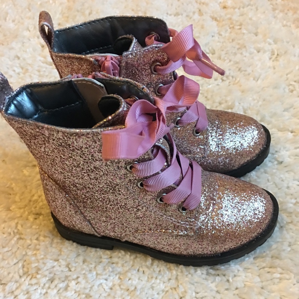 Pink Glitter Boots